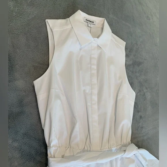 Express White Portofino Ruffle Dress - Picture 2 of 5